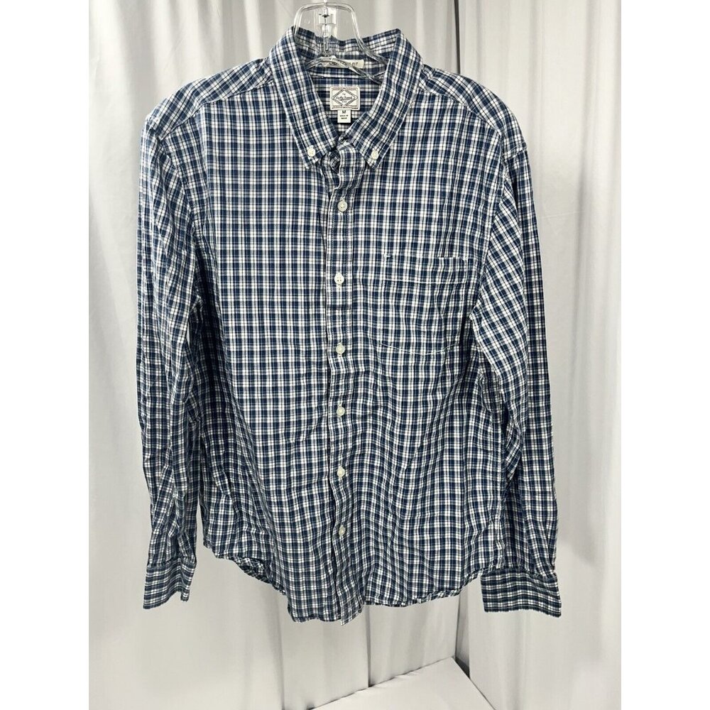 Lucky Brand Mens Long Sleeve Button Down Shirt California Fit Pocket Blue Medium